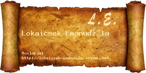 Lokaicsek Emanuéla névjegykártya